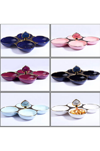 Kosova MUBA CONSEPT PORSELEN PEARL 4 BÖLMELİ ÇEREZLİK 29,5 CM