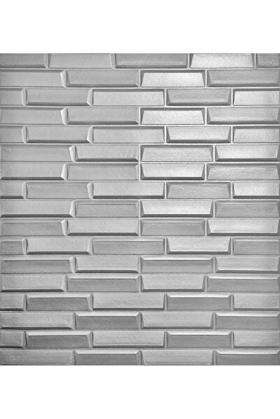 GÜÇLÜ 50x35 Cm Piramit Model Arkası Yapışkanlı Esnek Silinebilir Duvar Paneli Duvar Kağıdı - Antrasit