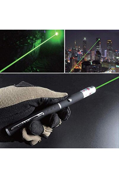 TAREZ GP-301 Yeşil Lazer Pointer 100 Mw 10 Km Etkili Kalem Lazer (5 Başlıklı)...