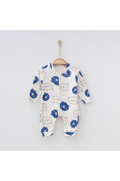 Nayinom Bear Patterned Cuffed Unisex Jumpsuit