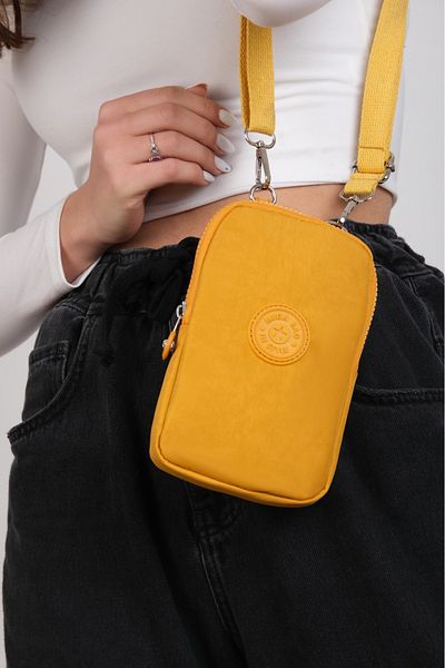 RKY SERENITY Water Resistant Clinker Fabric Multi-Pocket Phone Holder Wallet with Adjustable Strap