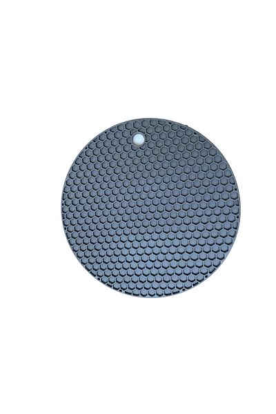 HOLLYHOME Silicone Trivet, Honeycomb Patterned Griddle Mold, Gray Holder Diameter: 17.5cm