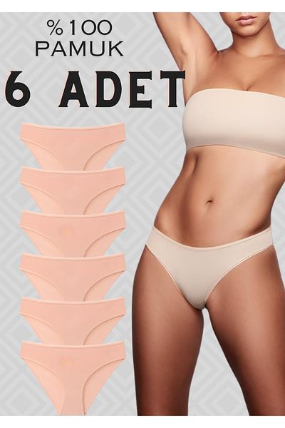 red iç giyim Red Happy Day Cotton Women's Panties 6 Pack
