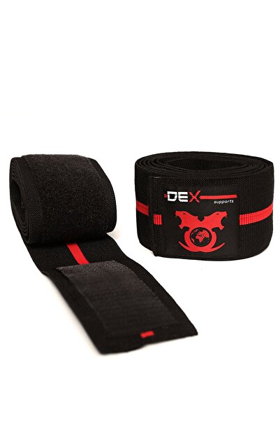 Dex Supports Lasting Energy Weight Lifting Strap Lifting Straps Pro Orange + Knee Bandage Knee Brace Pro Knee Wraps 2-Pack