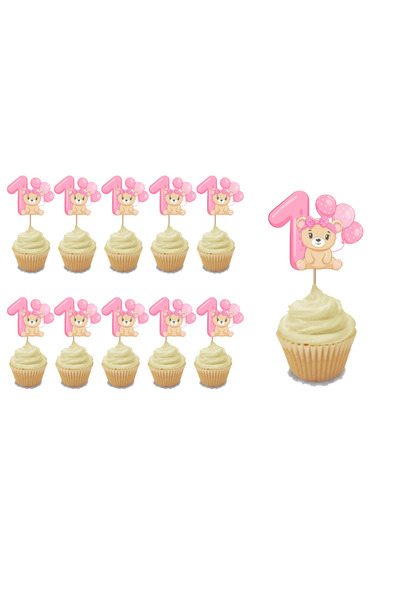MEDUSAART 1 YAŞ 10 LU KÜRDAN PASTA CUPCAKE ÇUBUĞU