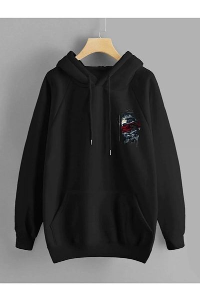 Baxia Hanorac oversize cu glugă unisex cu imprimeu Zeus