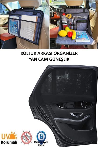 Next Craft Organizator pentru spătar scaun auto și set de umbrele de soare pentru geam lateral