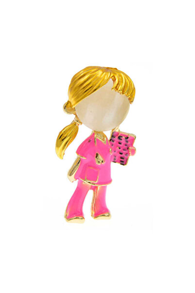 ESJ Hemşire Doktor Kadın Broş Pembe Ebat: 1,9*3,8 Cm