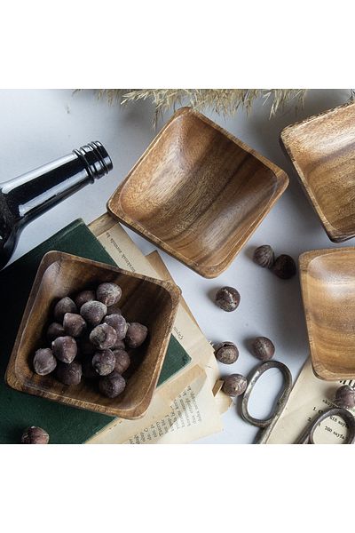 KUBİLAY Set of 6 Wooden Bowl Snack Bowl