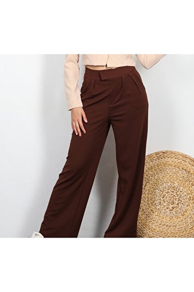 aryam butik Креп-тканина Штани з застібкою на кнопках