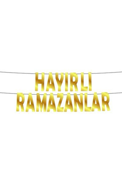 QUEEN AKSESUAR Hayırlı ramazanlar metalik yazılı banner afiş duvar dekorasyon...