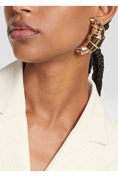 takıtarzım أقراط بتصميم كرواسون ذهبي للنساء