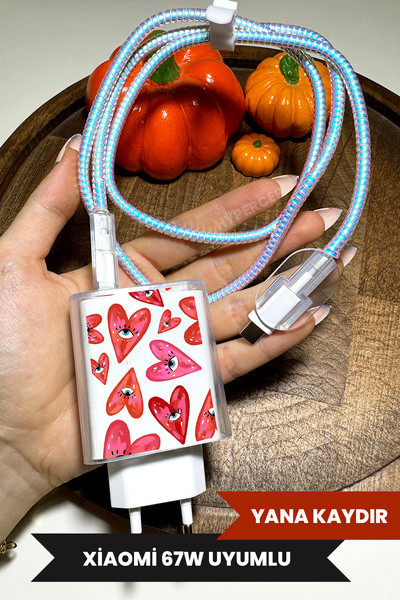 WANNA PROTECT Xiaomi 67w Hızlı Şarj Uyumlu Şeffaf Şarj Başlığı Adaptörü Korum...