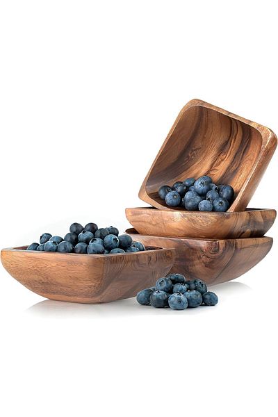 KUBİLAY Set of 6 Wooden Bowl Snack Bowl