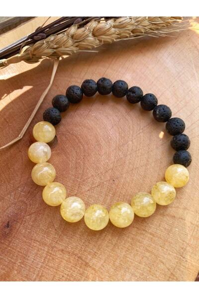 NehirTaş Certified Citrine and Lava Stone