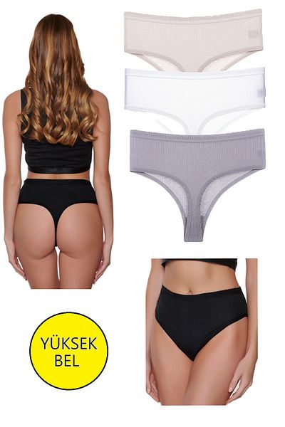 Vanilya Secret Ψηλόμεσο στρινγκ 3 Συσκευασία