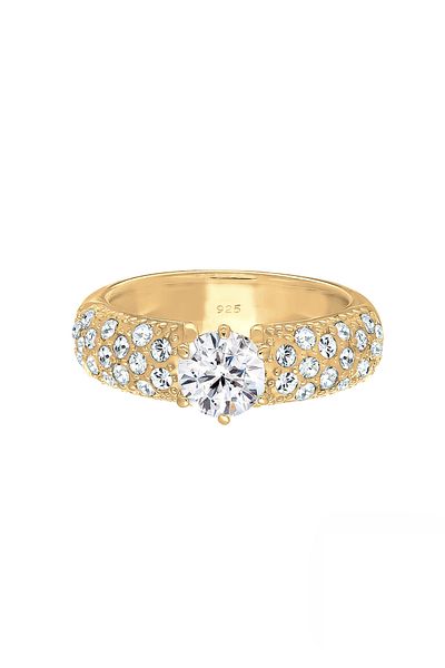 ELLI Ring Verlobungsring mit Kristallen aus 925 Sterling Silber