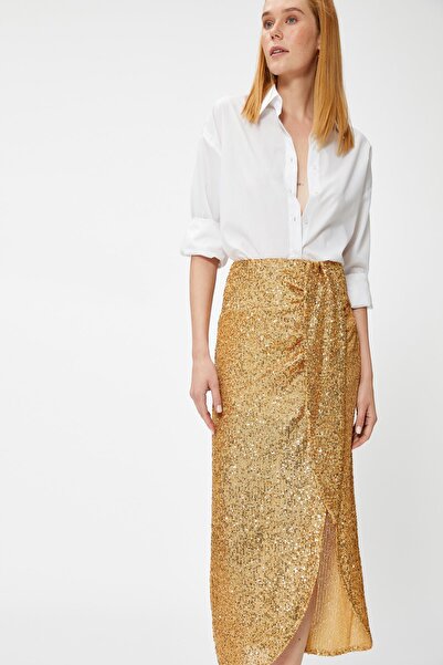 Koton Women's Gold Skirt
