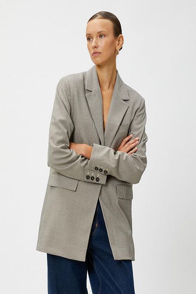 Koton Women's Brown Plaid Jacket