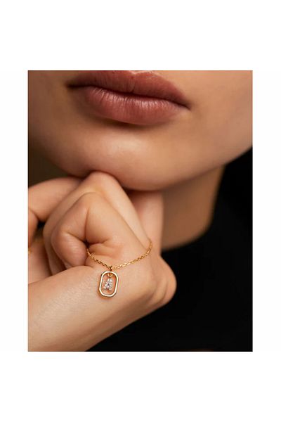 PDPAOLA PD Paola 925 Sterling Silber Buchstabe G Halskette CO01-518-U mit 18 Karat Goldbeschichtung