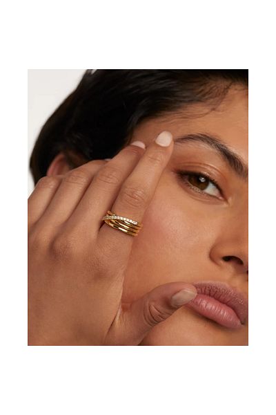 PDPAOLA PD Paola The New Essentials 925 Sterling Silber Ring AN01-905-14 mit 18 Karat Goldbeschichtung
