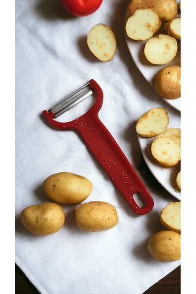 Solingen Stainless Steel Mouth Peeler Fruit Vegetable Peeler Red
