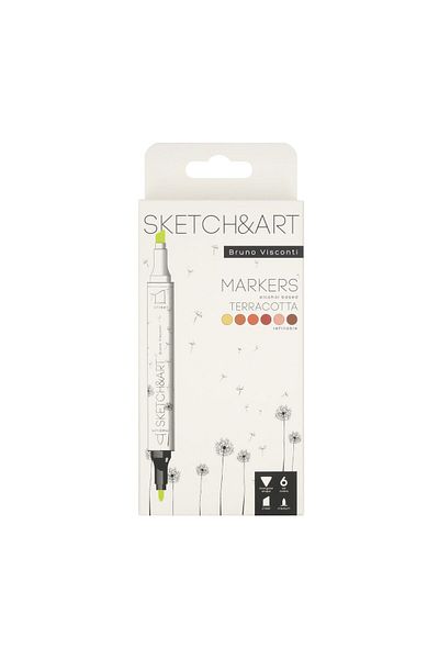 Bruno Visconti "Sketch & Art" 6 Color Double Sided Terracota Marker Pen
