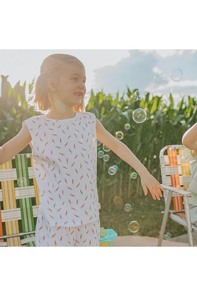 Antebies Carrot Field Pajama Set with Shorts
