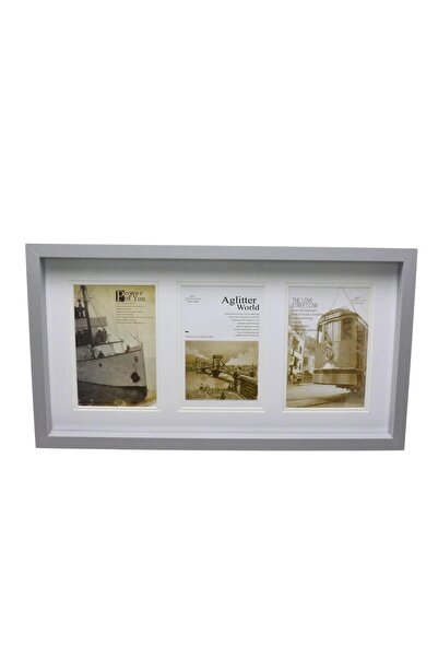 T.Concept Decorative Glass Triple Wooden Photo Frame
