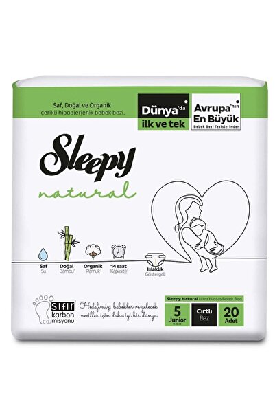 Sleepy Natural No: 5 Cırtlı Bebek Bezi 20 Adet 8681212064626