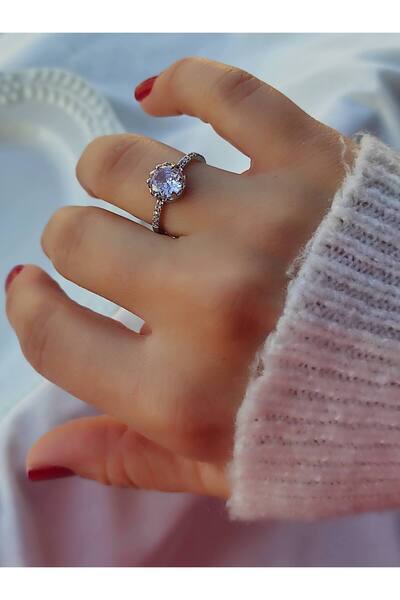 Amabel Jewelerys خاتم عصري قابل للتعديل بتفاصيل حجرية (مع هدية خاصة لعيد الأم)