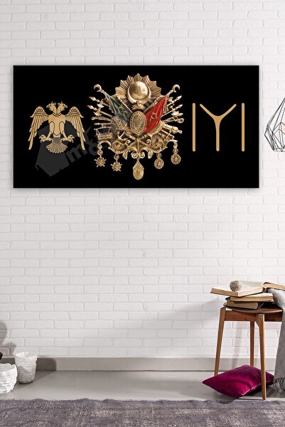 Hazeran Osmanlı Tuğrası Selçuklu Arması Kayı Simgesi Dini Kanvas Tablo 7 Fark...