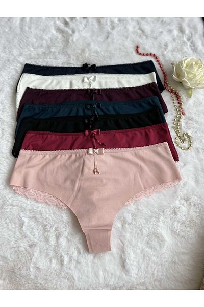 somon Large Size Laser Cut Lace Thong - Set of 7