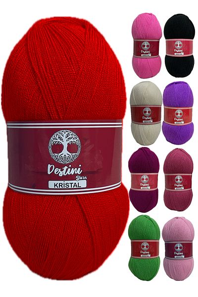 destini Crystal Fiber String 1 Piece 100 gr 475 Meters Bonbon Skewer 3-3,5 Crochet 3.5