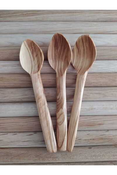 ncy 15 cm Wooden Olive Spoon - 3 Food and Dessert Spoons