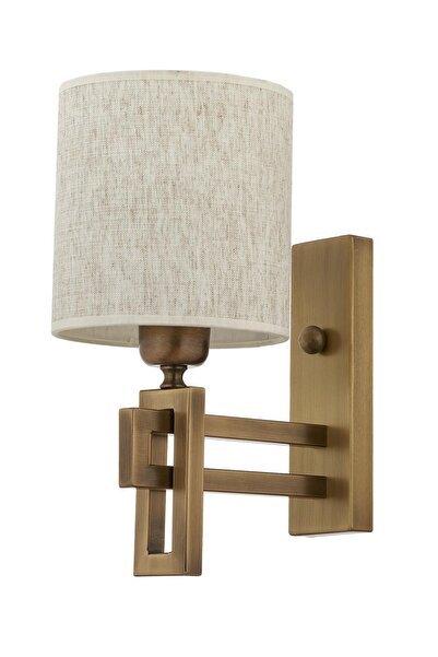 Avonni Ap-9137-1E Antique Finish Sconce E27 Metal Fabric H: 31 Cm, Wxd: 20X22 cm
