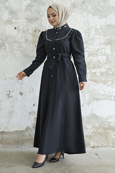 InStyle Pearl Detail öves farmer ruha - szürke