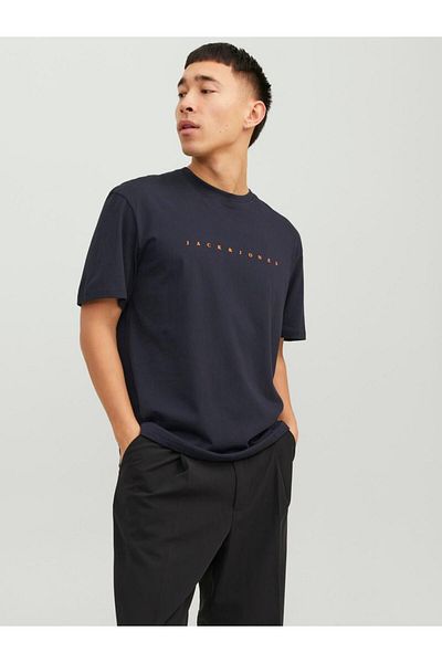 Jack & Jones Jjestar Jj Tee Ss Noos Men's Navy Blue T-Shirt - 12234746