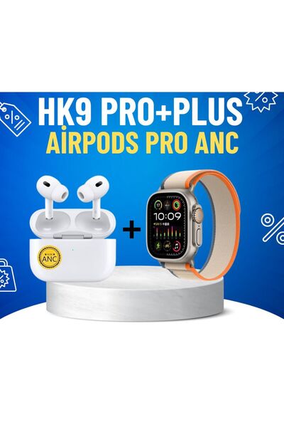 asfteknoloji İkili Set HK9 ULTRA2 49mm Amoled Ekran 3Kordon+AirPods Pro ANC