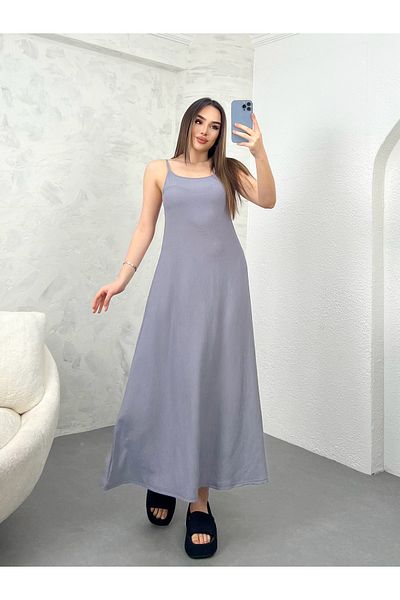 modavingo ΓΥΝΑΙΚΕΙΟ ΜΑΚΡΥ ΦΟΡΕΜΑ ΜΕ ΓΚΡΙ ΛΑΝΤΑ