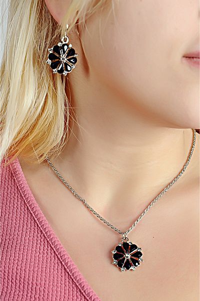EUROMODA Special Designed Zircon Stone Necklace Earring Set