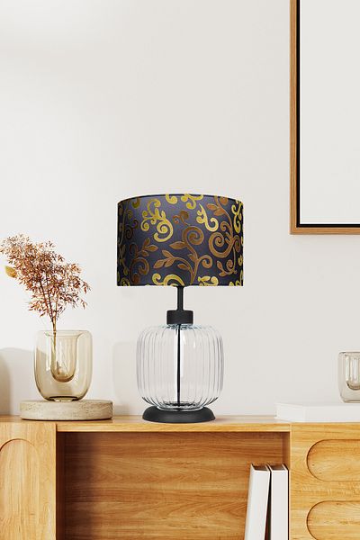 MINIMAL ETICARET VE BILGI TEKNOLOJILERI Intense Transparent Black Glass Lampshade