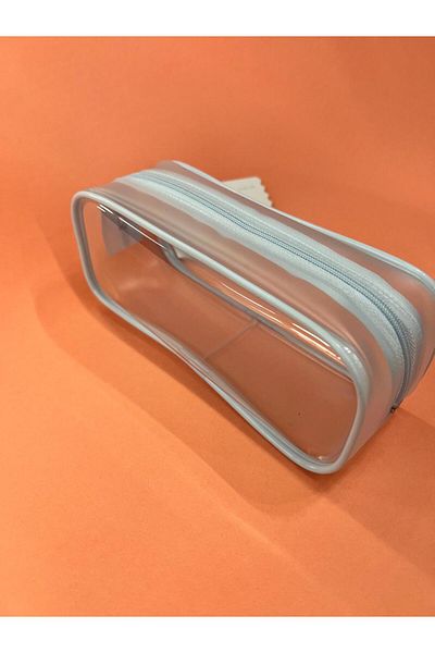 Concord Japanese Transparent Pen Holder Bag Zippered Blue