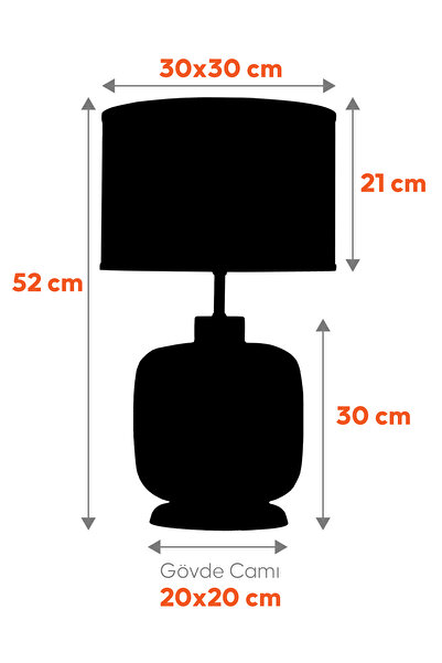 MINIMAL ETICARET VE BILGI TEKNOLOJILERI Intense Transparent Black Glass Lampshade