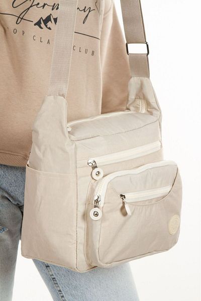 BAGzy Casey Cross Crinkle Fabric Arm and Shoulder Bag