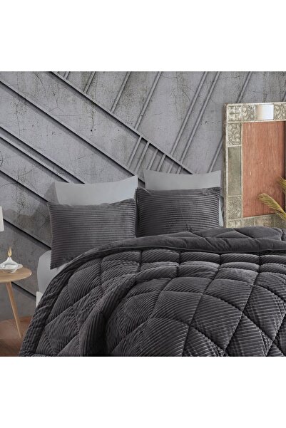 Hobby Premium Soft Single Duvet Set Anthracite