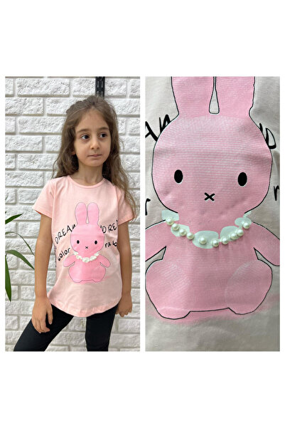 KAMİKAM Tricou pentru fete, iepure, colier