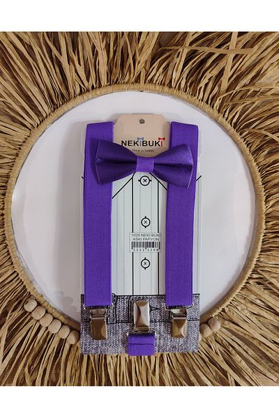 Monkabox مجموعة ربطة عنق أرجوانية للأعمار من 2 إلى 10 سنوات، 23 أبريل