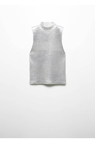 MANGO Woman Bluză tricotată metalizată