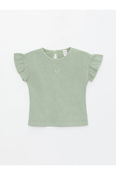 LC Waikiki Tricou pentru fetiță cu decolteu rotund brodat